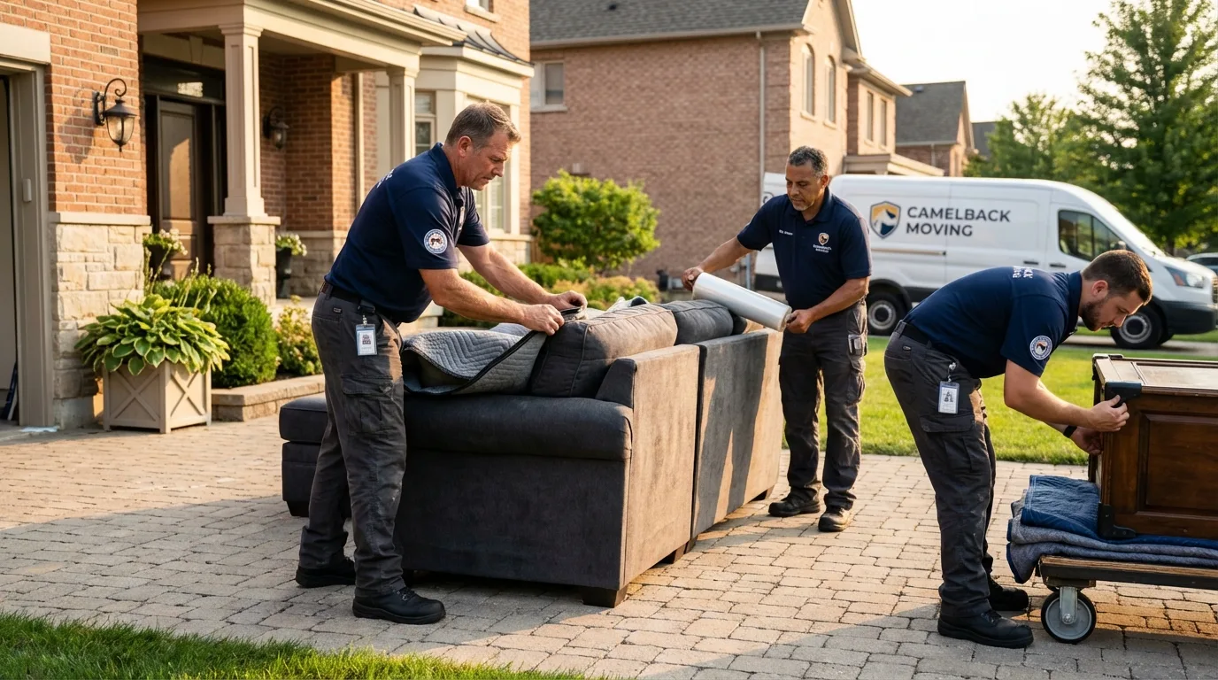 Large estate moving crew wrapping furniture in Fairview, TN